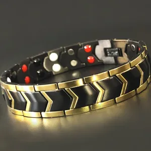 Magnetic Bracelets for Men Arthritis Relief Pain Health Double Row 4 Elements Strong