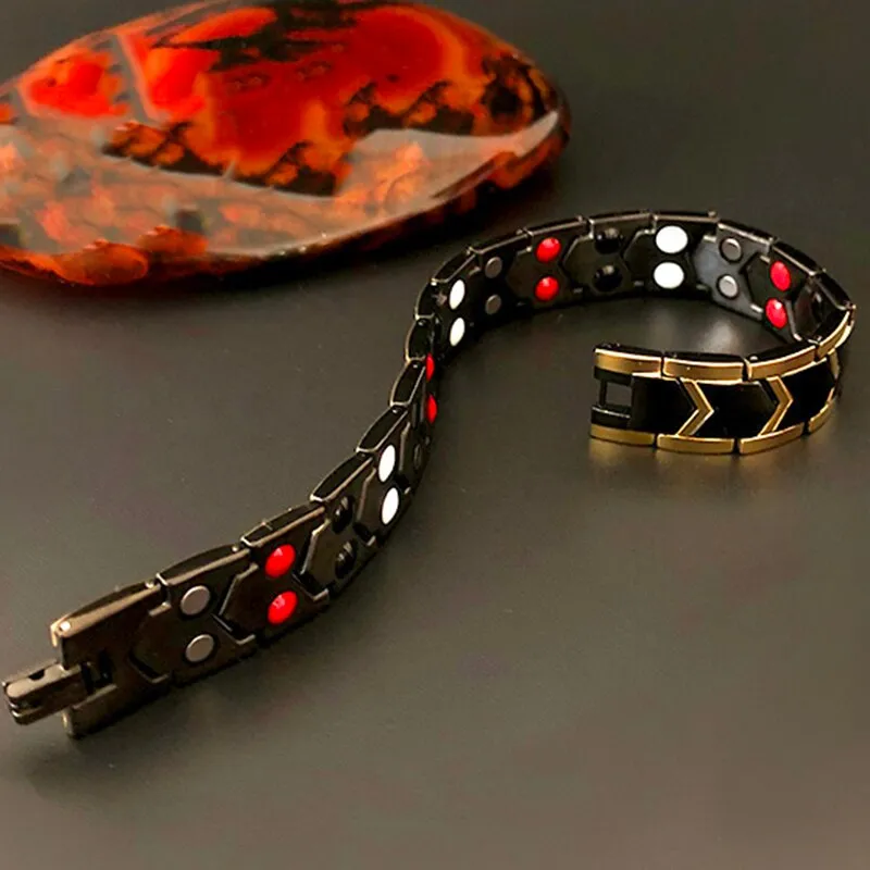 Magnetic Bracelets for Men Arthritis Relief Pain Health Double Row 4 Elements Strong