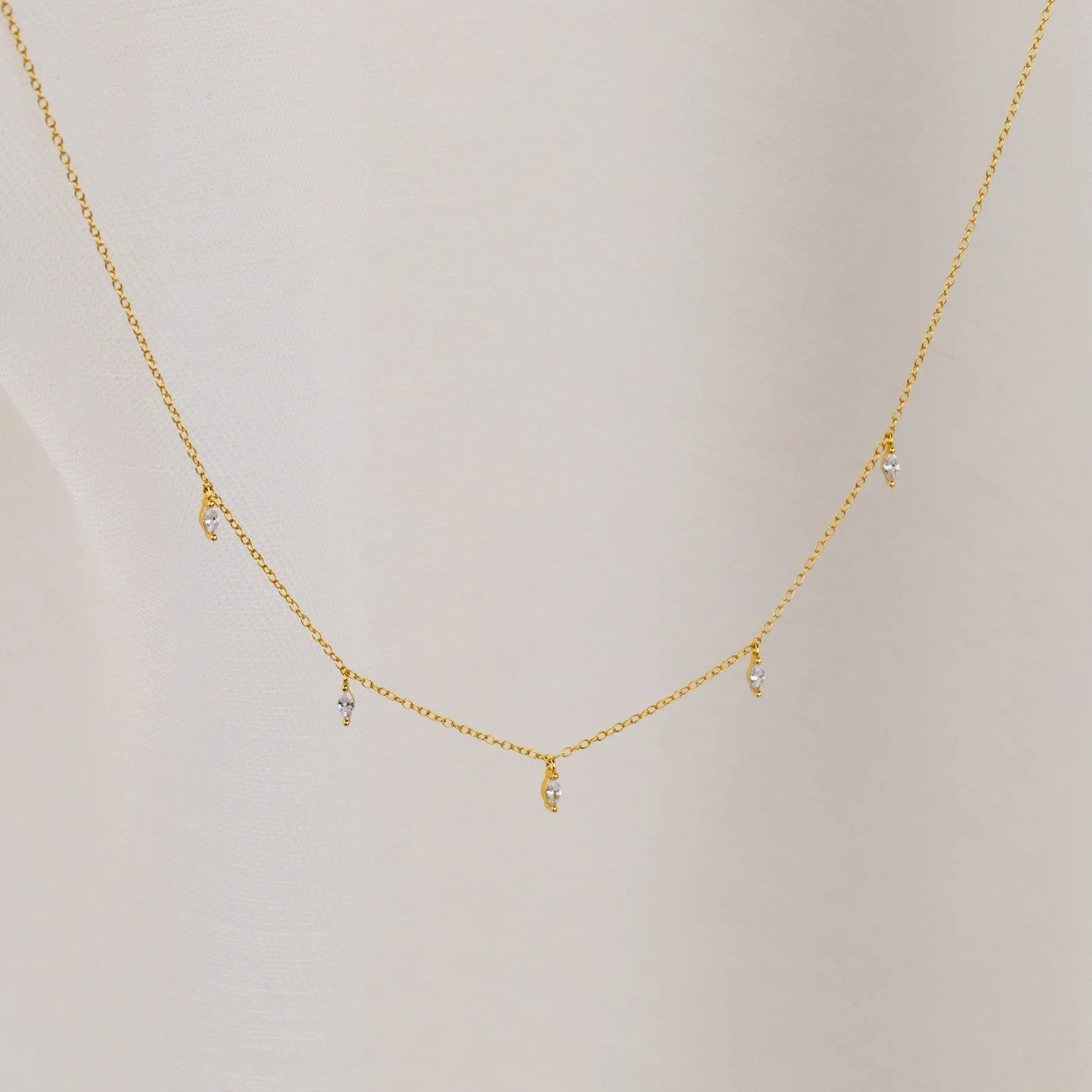 Marquise Station Necklace
