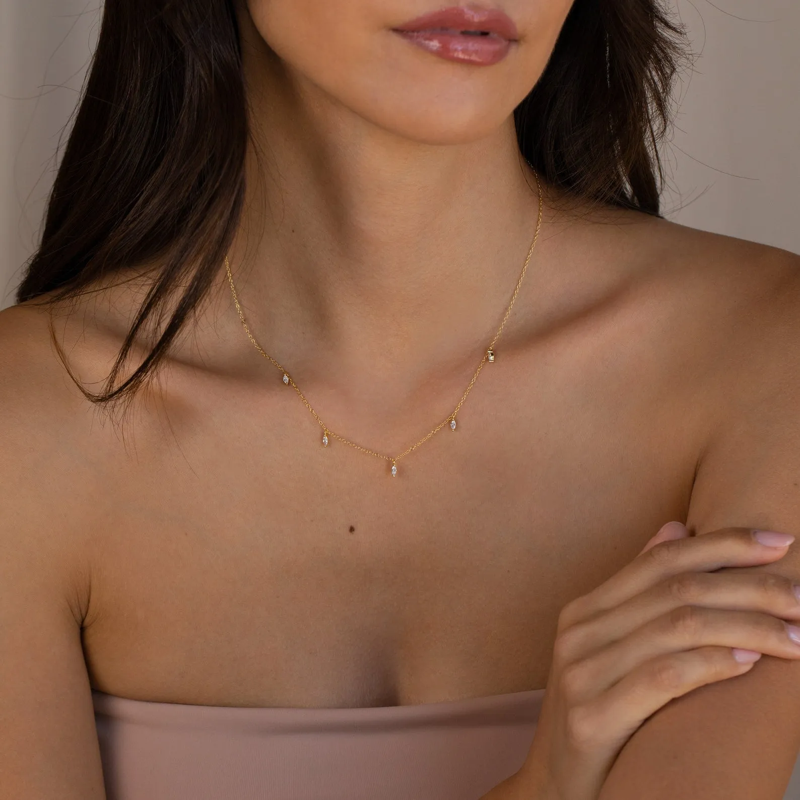 Marquise Station Necklace
