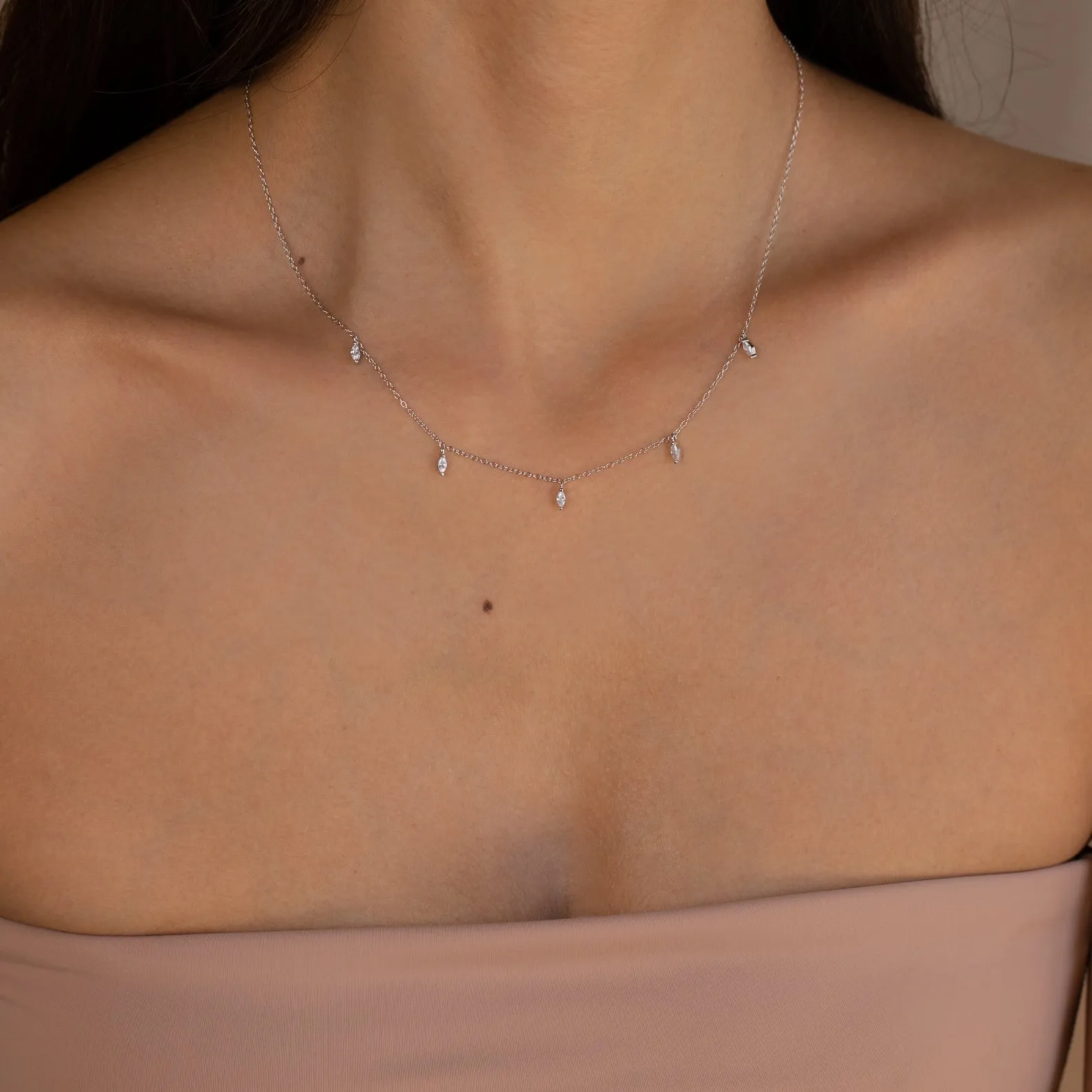 Marquise Station Necklace