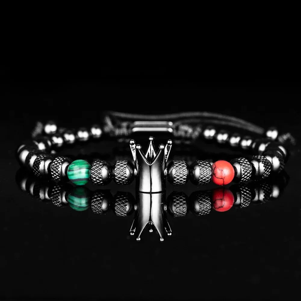 Men Stainless Steel Beads Gold Color Adjust Size Bracelet