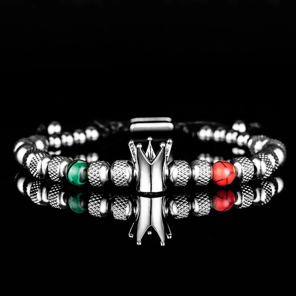 Men Stainless Steel Beads Gold Color Adjust Size Bracelet