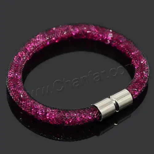 Mesh Net Bracelet For Women & Girls. Resin Crystal Fill, Magnetic Metal Clasp Jewelry