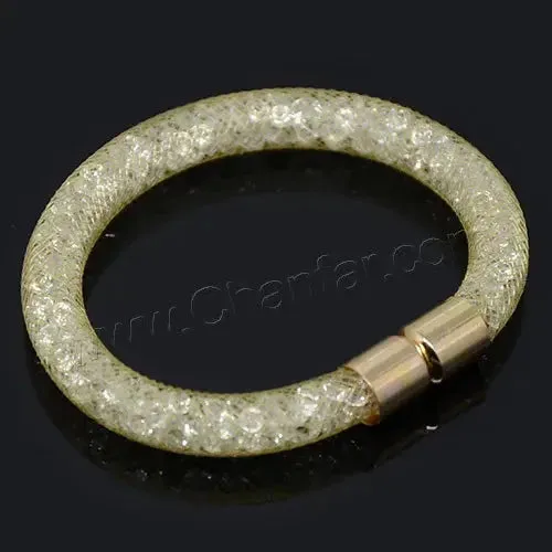 Mesh Net Bracelet For Women & Girls. Resin Crystal Fill, Magnetic Metal Clasp Jewelry