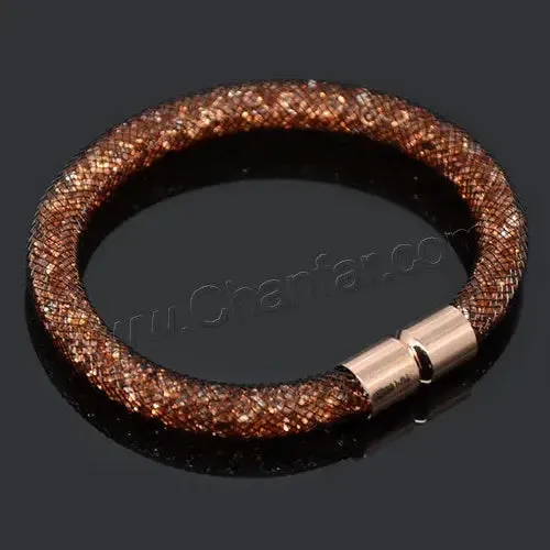 Mesh Net Bracelet For Women & Girls. Resin Crystal Fill, Magnetic Metal Clasp Jewelry