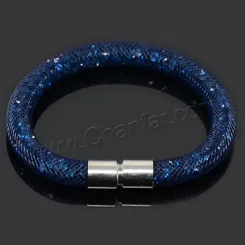 Mesh Net Bracelet For Women & Girls. Resin Crystal Fill, Magnetic Metal Clasp Jewelry