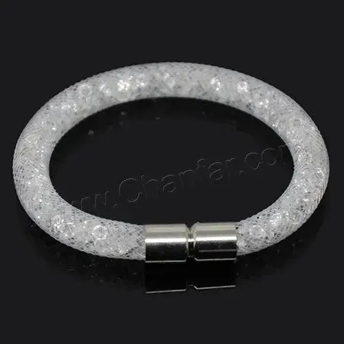 Mesh Net Bracelet For Women & Girls. Resin Crystal Fill, Magnetic Metal Clasp Jewelry