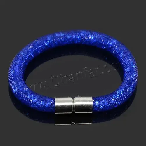 Mesh Net Bracelet For Women & Girls. Resin Crystal Fill, Magnetic Metal Clasp Jewelry
