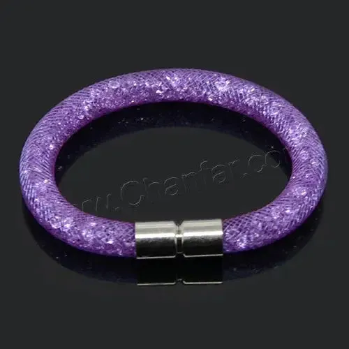 Mesh Net Bracelet For Women & Girls. Resin Crystal Fill, Magnetic Metal Clasp Jewelry