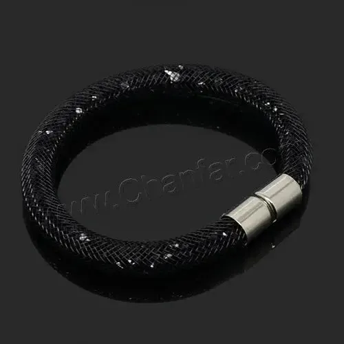 Mesh Net Bracelet For Women & Girls. Resin Crystal Fill, Magnetic Metal Clasp Jewelry