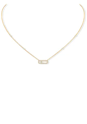 Messika Move Uno Pavé 18K Yellow Gold Diamond Necklace