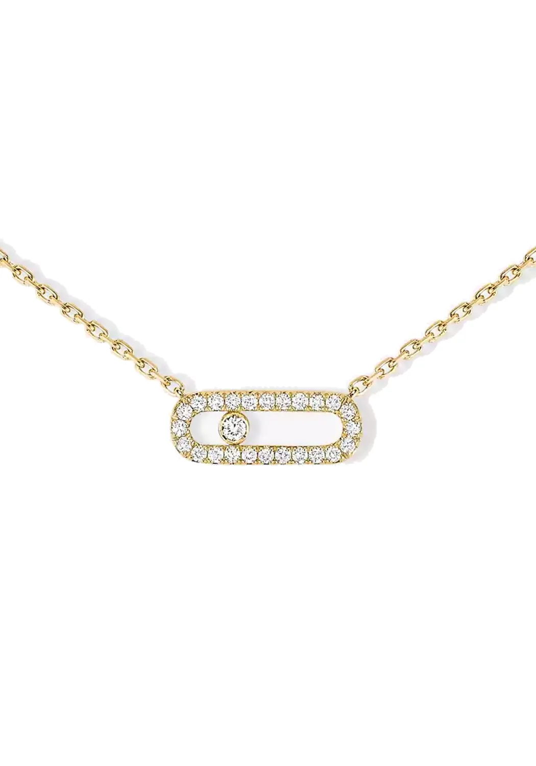Messika Move Uno Pavé 18K Yellow Gold Diamond Necklace