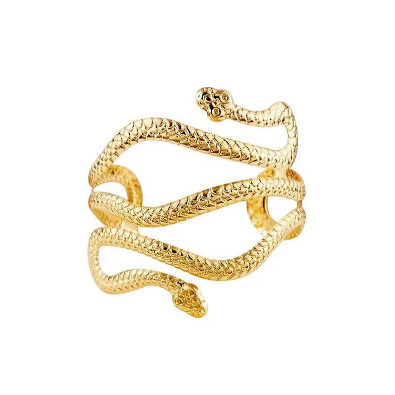 Metal Hollow Out Retro Geometric Pattern Bohemian Snake Pendants Charm Upper Bracelet Arm Chain - Body Jewellery