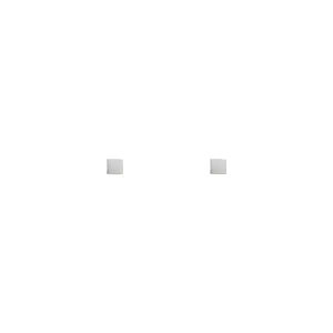 Metal Square Stud Earrings - Silver