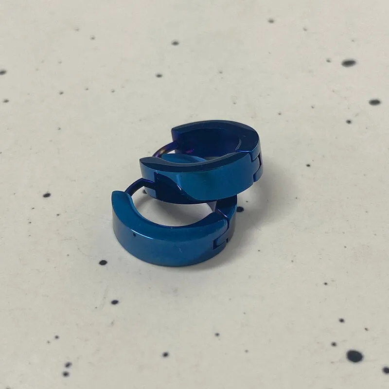 Minimalist Solid Color Stainless Steel Huggie Earrings