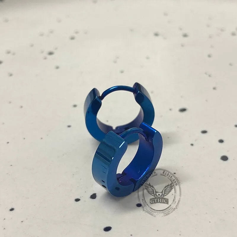 Minimalist Solid Color Stainless Steel Huggie Earrings