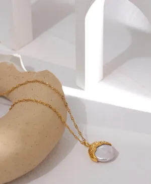 Miran Pearl Pendant - 18K Gold Coated