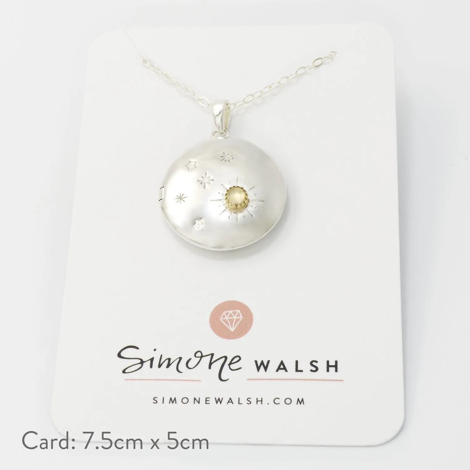 Moon & Back Silver Locket Necklace