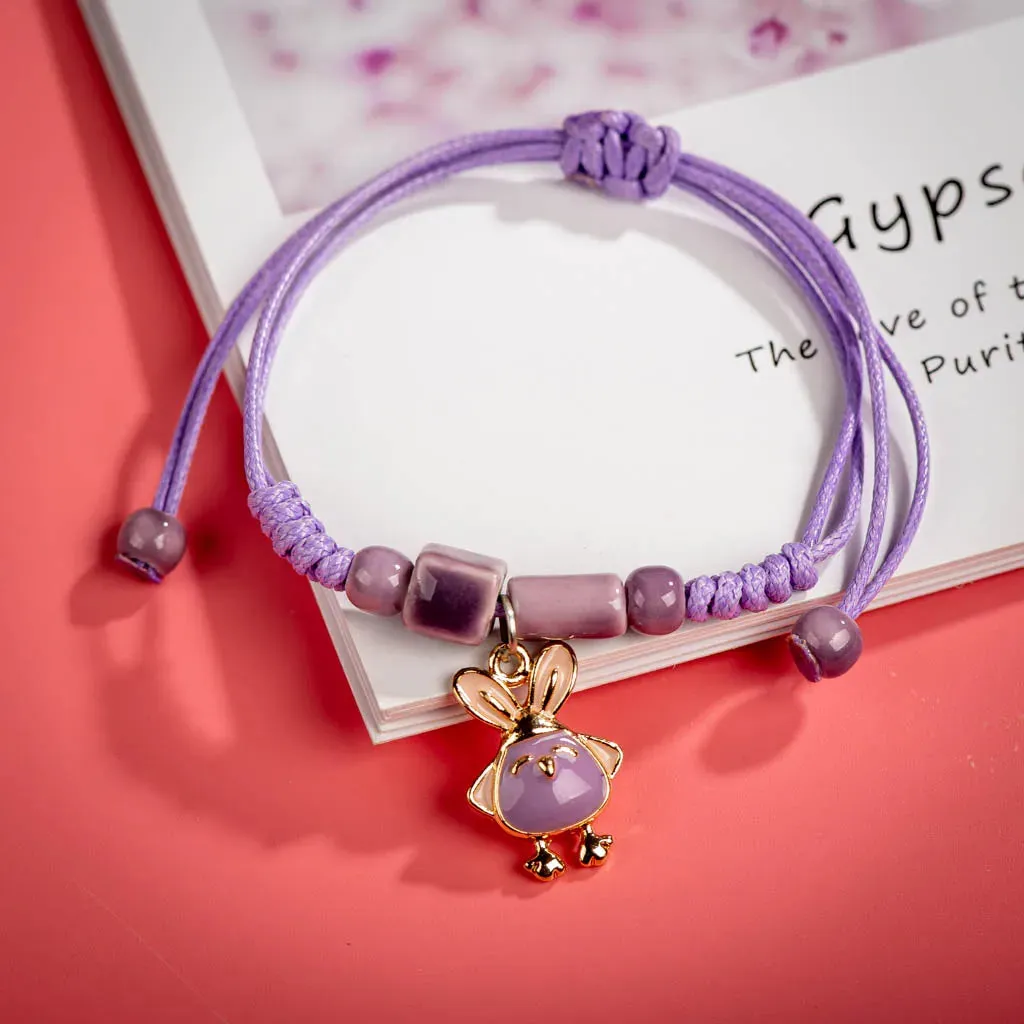 Mori Girl Handmade Cartoon Bird Alloy Ceramic Beads Bracelets