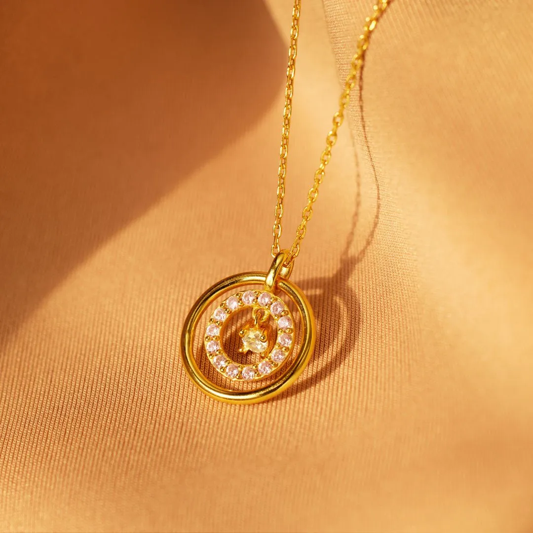 Mother Daughter Encircled Heart Necklace
