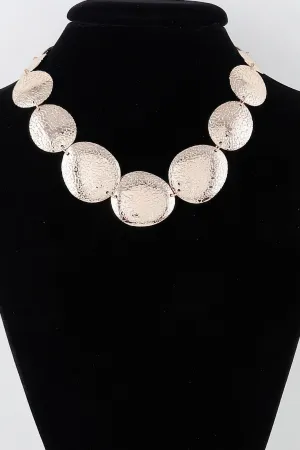 Multi Hammered Disk Necklace