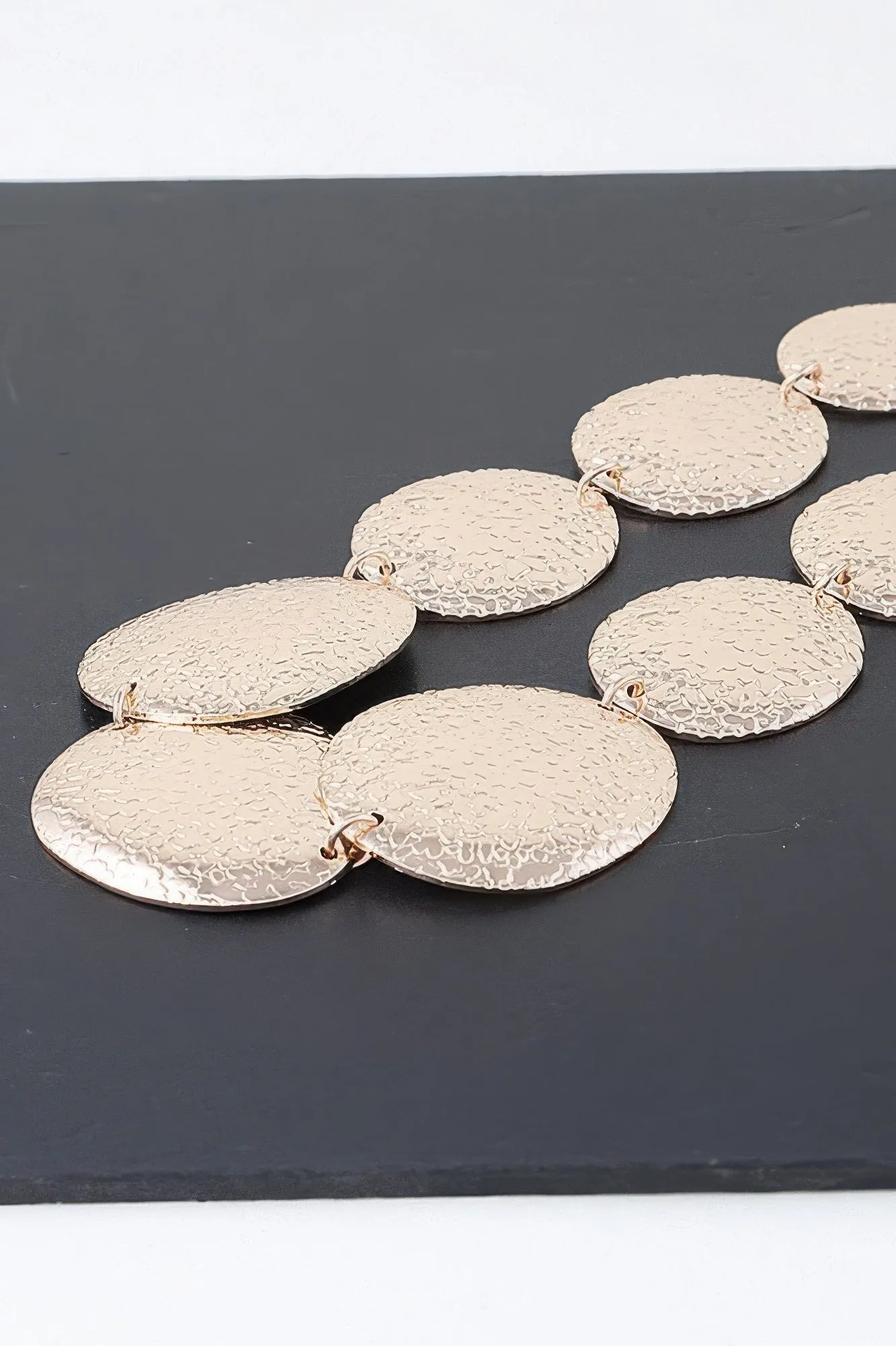 Multi Hammered Disk Necklace