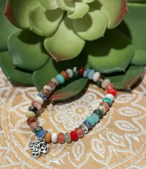 Multi Stone Cross Dangle Bracelet