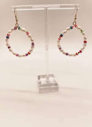 Multicolored Pearl Drop Earrings