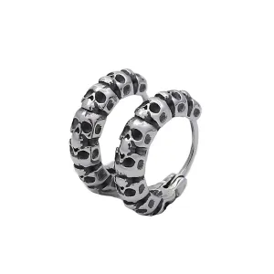 Multiple Skull Head Hoop Earrings