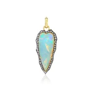 Narrow Opal Heart Pendant