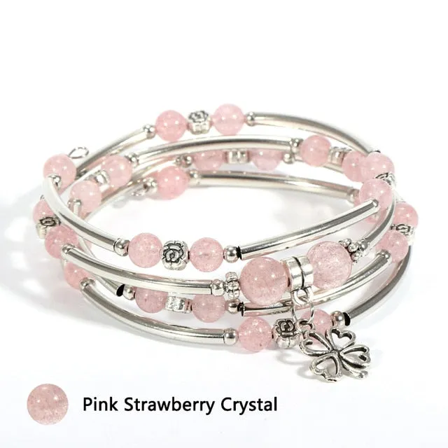 Natural Stone Trendy Crystal Wrap Bracelet