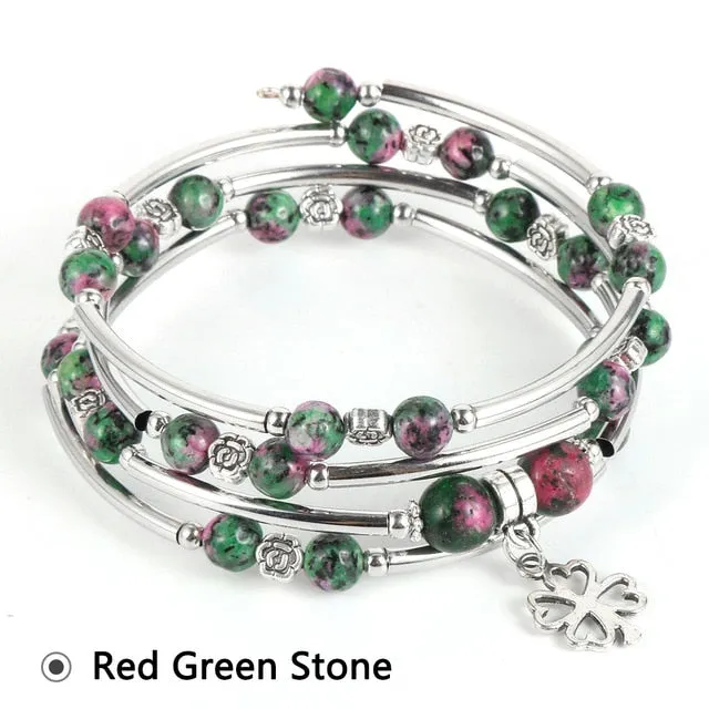 Natural Stone Trendy Crystal Wrap Bracelet