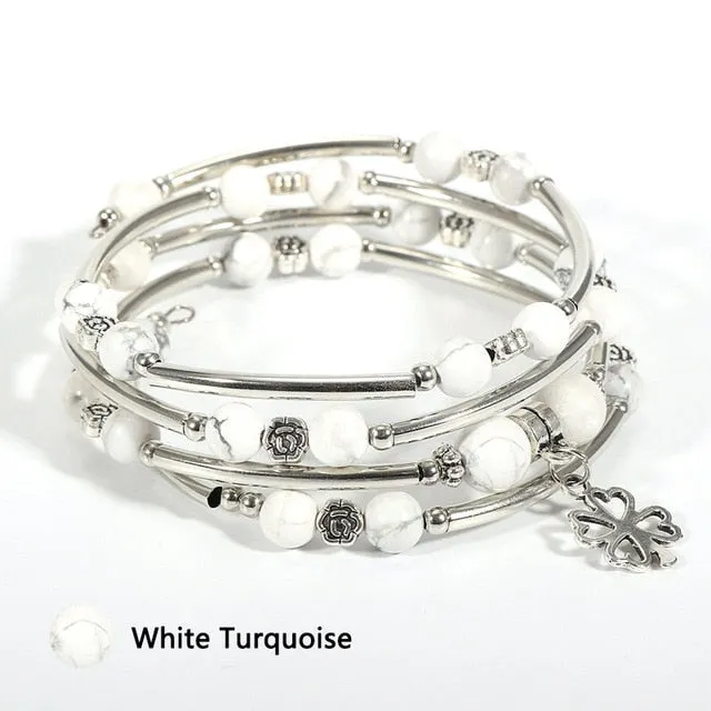Natural Stone Trendy Crystal Wrap Bracelet