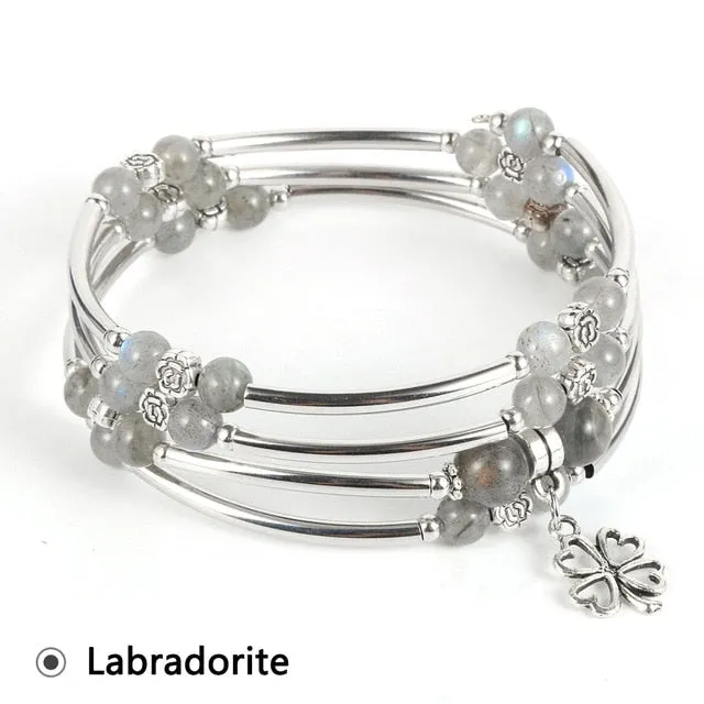 Natural Stone Trendy Crystal Wrap Bracelet