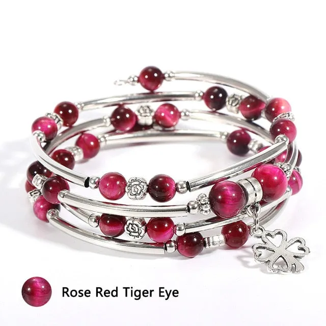 Natural Stone Trendy Crystal Wrap Bracelet