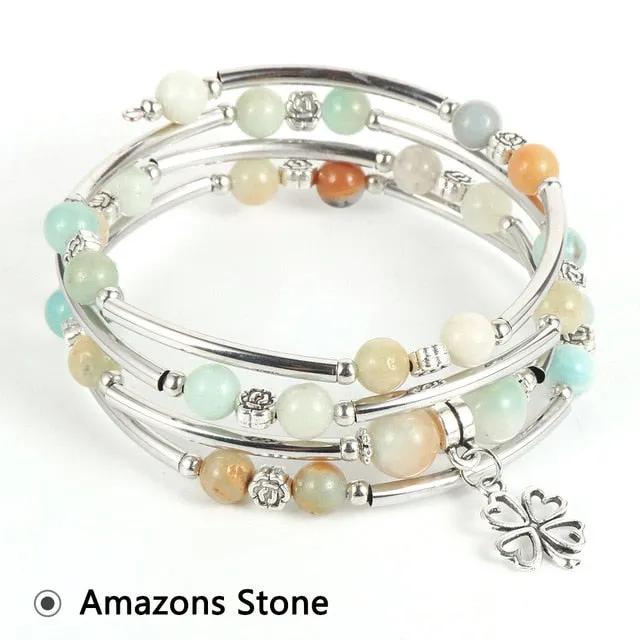 Natural Stone Trendy Crystal Wrap Bracelet