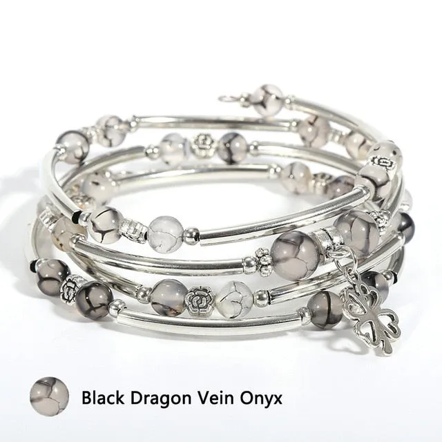 Natural Stone Trendy Crystal Wrap Bracelet