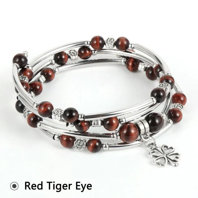 Natural Stone Trendy Crystal Wrap Bracelet