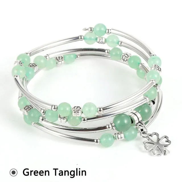 Natural Stone Trendy Crystal Wrap Bracelet