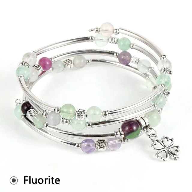 Natural Stone Trendy Crystal Wrap Bracelet