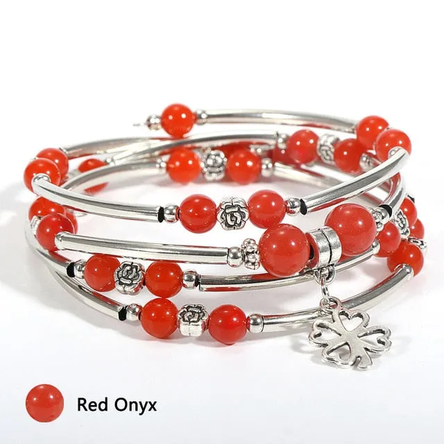 Natural Stone Trendy Crystal Wrap Bracelet