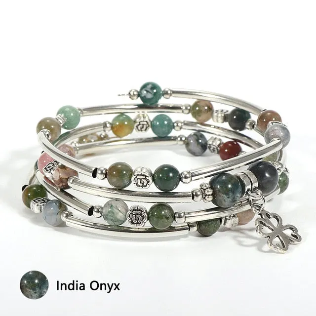 Natural Stone Trendy Crystal Wrap Bracelet