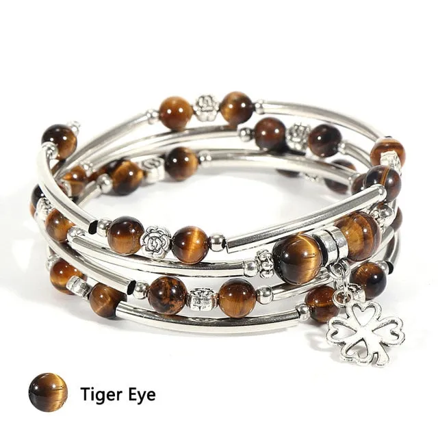 Natural Stone Trendy Crystal Wrap Bracelet