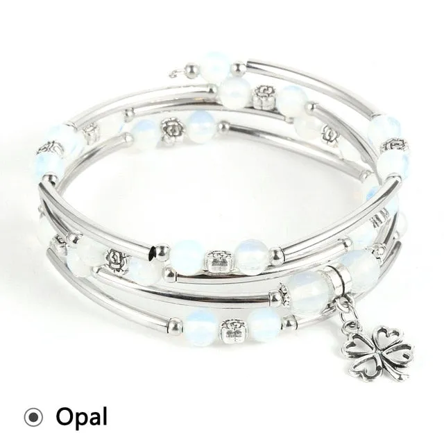 Natural Stone Trendy Crystal Wrap Bracelet