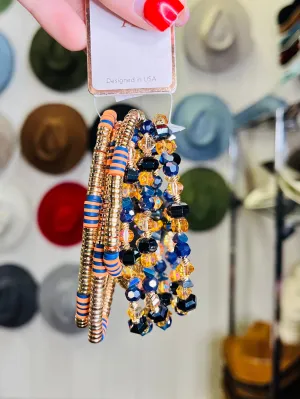 Navy and gold bracelet set