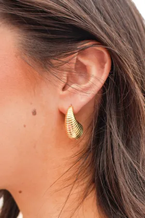 Need to Know Ribbed Teardrop Earrings
