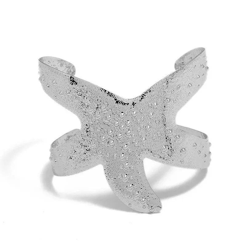 New Arrival Personalized Punk Alloy Exaggerated Starfish Open Wide Bangle - Fashion Jewellery