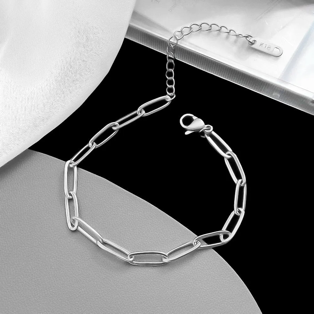 New Stainless Steel Hip Hop Bracelet Men And Women Necklace Fashion Jewelry