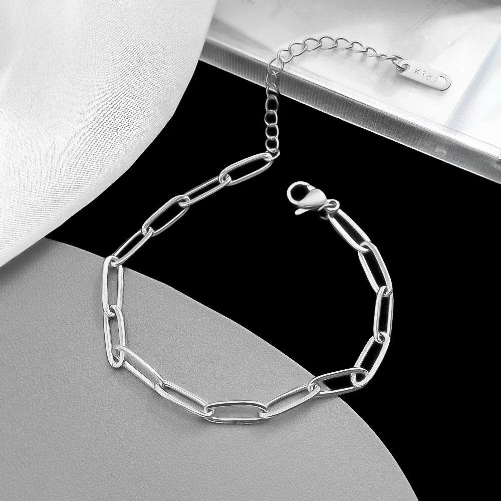 New Stainless Steel Hip Hop Bracelet Men And Women Necklace Fashion Jewelry